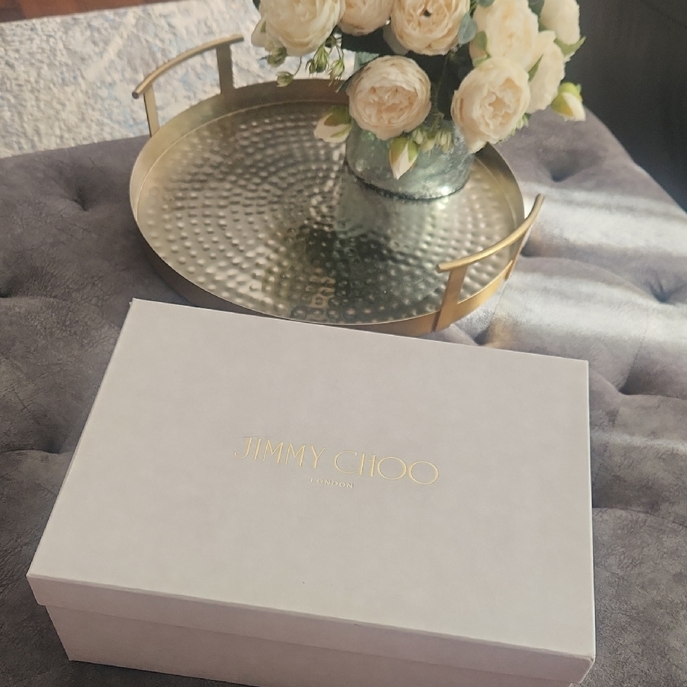 Empty Jimmy Choo Box with Gold Logo